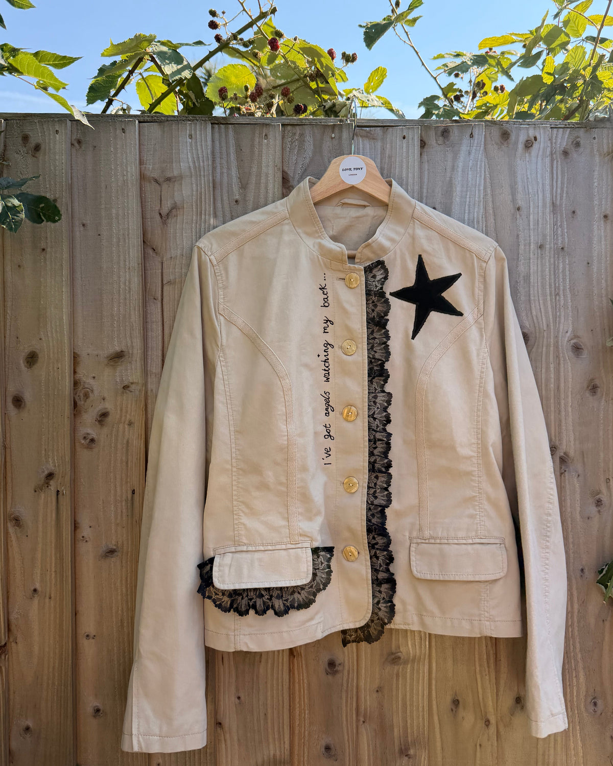 'Angels watching my back' Cotton Jacket