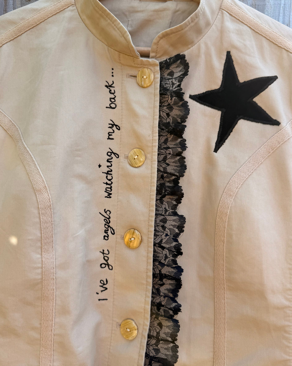 'Angels watching my back' Cotton Jacket
