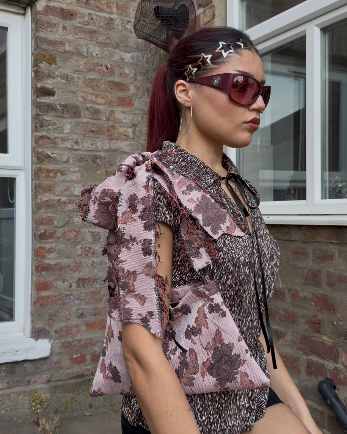 Jacquard Bow Handbag